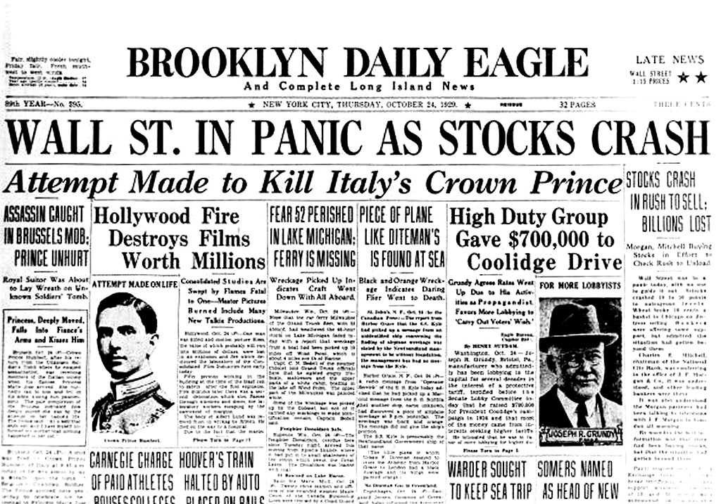 1929 crash market simulation stock